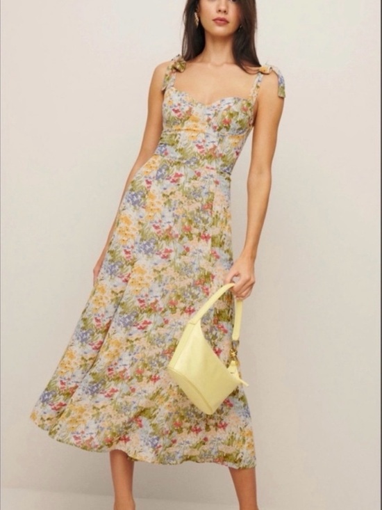 Reformation Dresses & Skirts - Floral Tie-Shoulder Midi Dress in Multicolor